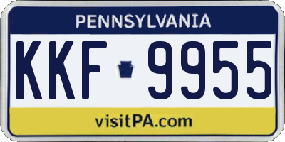 PA license plate KKF9955