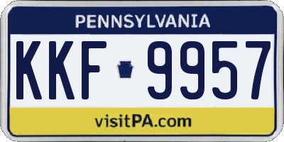 PA license plate KKF9957
