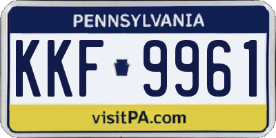 PA license plate KKF9961