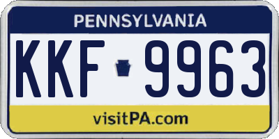 PA license plate KKF9963