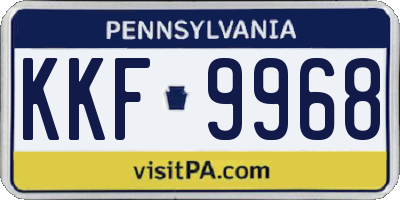 PA license plate KKF9968