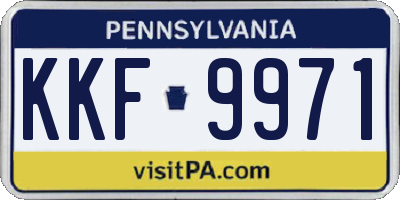 PA license plate KKF9971
