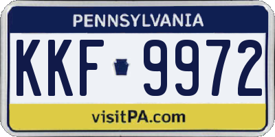 PA license plate KKF9972