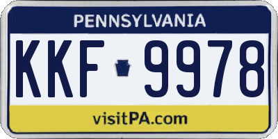 PA license plate KKF9978