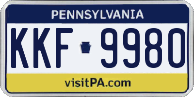 PA license plate KKF9980