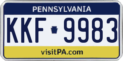 PA license plate KKF9983