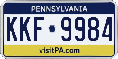 PA license plate KKF9984