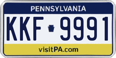 PA license plate KKF9991