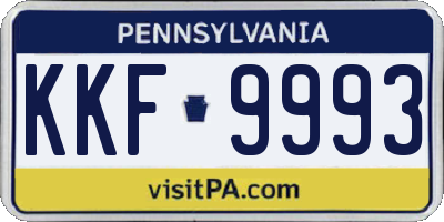 PA license plate KKF9993