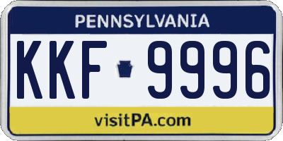 PA license plate KKF9996