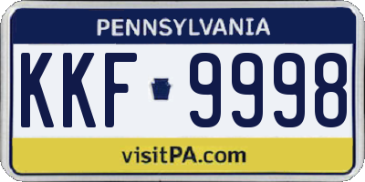 PA license plate KKF9998