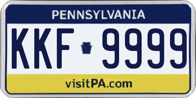PA license plate KKF9999
