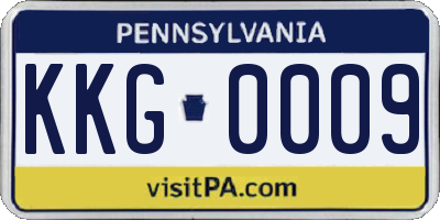 PA license plate KKG0009