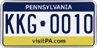 PA license plate KKG0010