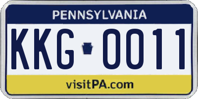 PA license plate KKG0011