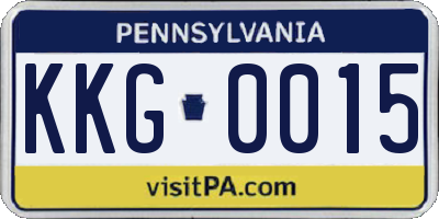 PA license plate KKG0015