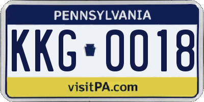PA license plate KKG0018