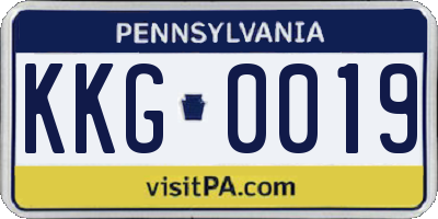 PA license plate KKG0019