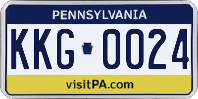 PA license plate KKG0024