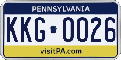 PA license plate KKG0026