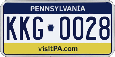 PA license plate KKG0028