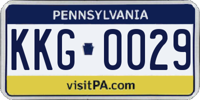PA license plate KKG0029
