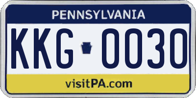 PA license plate KKG0030