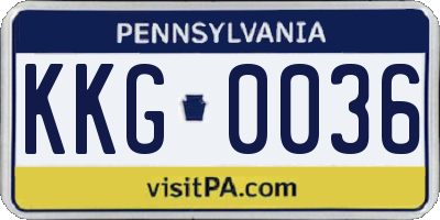 PA license plate KKG0036