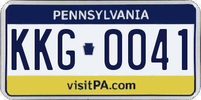 PA license plate KKG0041