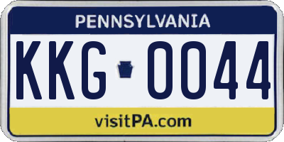 PA license plate KKG0044