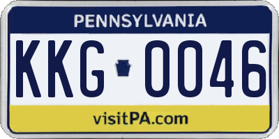 PA license plate KKG0046