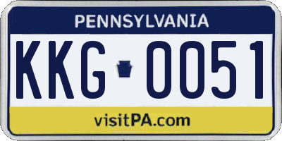 PA license plate KKG0051