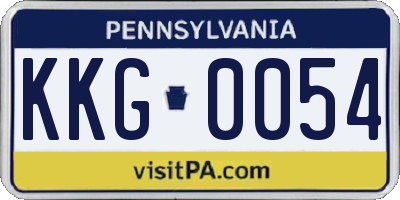 PA license plate KKG0054