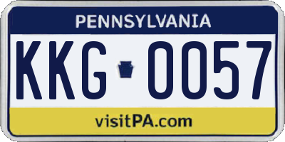 PA license plate KKG0057