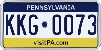 PA license plate KKG0073