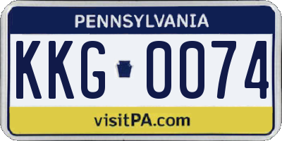 PA license plate KKG0074
