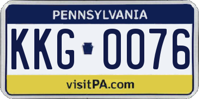 PA license plate KKG0076