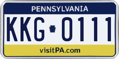 PA license plate KKG0111
