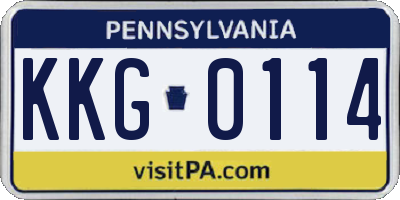 PA license plate KKG0114
