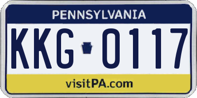PA license plate KKG0117
