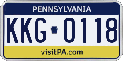 PA license plate KKG0118
