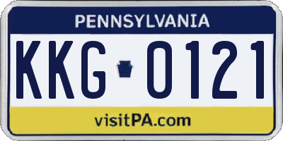 PA license plate KKG0121