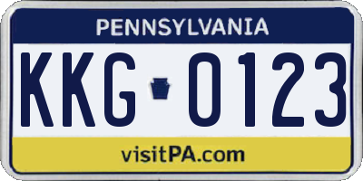 PA license plate KKG0123