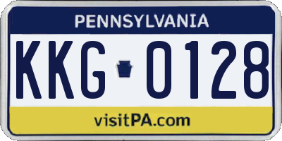PA license plate KKG0128