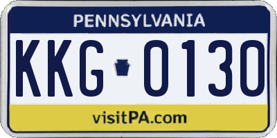 PA license plate KKG0130