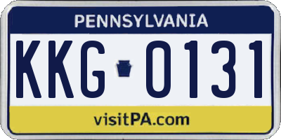 PA license plate KKG0131