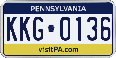 PA license plate KKG0136