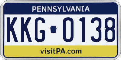 PA license plate KKG0138