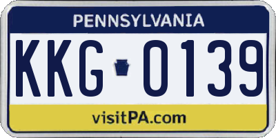 PA license plate KKG0139