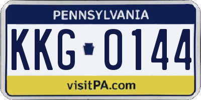 PA license plate KKG0144